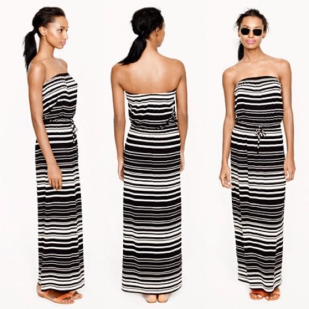 SOLD J. Crew Amie Striped Strapless Maxi Dress XS - Picture 2 of 7